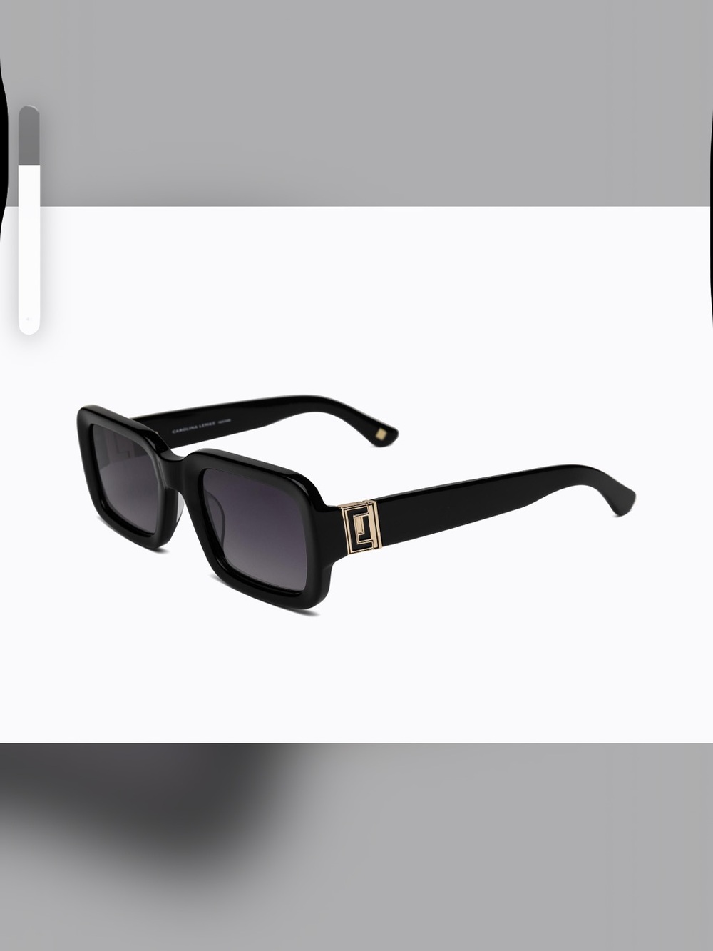 Black Square Sunglasses with Gold Square Accent